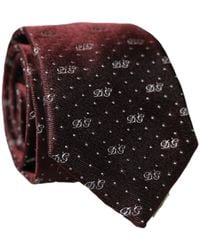 Dolce & Gabbana - Logo Monogram Silk Adjustable Neckmen's Tie - Lyst