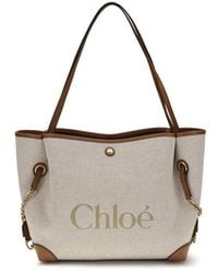Chloé - Beige Cotton Shoulder Bag - Lyst