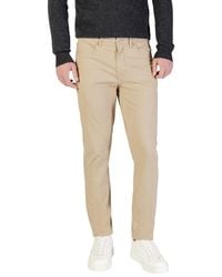 Borghese - Beige Cotton Skinny Pants - Lyst