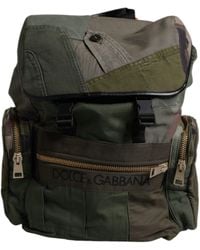 Dolce & Gabbana - Military Green Patchwork Rucksack Backpack Bag - Lyst