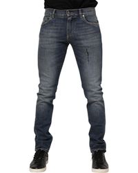 Dolce & Gabbana - Washed Cotton Skinny Denim Jeans Co+02 Clothing - Lyst