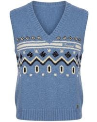 Trussardi - Blue Nylon Sweater Vest - Lyst