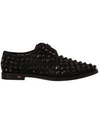Dolce & Gabbana - Elegant Gros Grain Lace-Up Jeweled Flats - Lyst