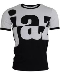 Dolce & Gabbana - Black White Jazz Print Cotton Short Sleeves T - Lyst