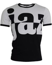 Dolce & Gabbana - Black White Jazz Print Cotton Short Sleeves T - Lyst
