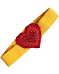Dolce & Gabbana - Heart Embellished Grosgrain Belt - Lyst