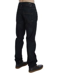 Acht - Blue Wash Cotton Denim Straight Fit Jeans - Lyst