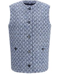 Gucci - Blue Cotton Sleeveless Jacket - Lyst