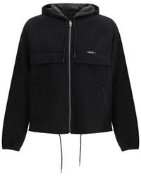Prada - Black Polyester Shell Jacket - Lyst
