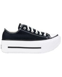 Converse - Black And White Fabric Platform Sneakers - Lyst