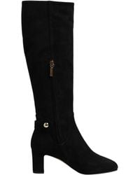 Dolce & Gabbana - Black Suede Leather Knee High Boots Shoes - Lyst