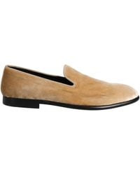 Dolce & Gabbana - Beige Suede Slip On Slippers Loafers Shoes - Lyst