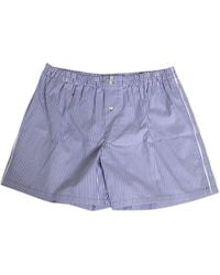 Dolce & Gabbana - Blue White Cotton Striped Button Fly Shorts Swimwear - Lyst