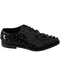 Dolce & Gabbana - Elegant Crystal Leather Dress Shoes - Lyst