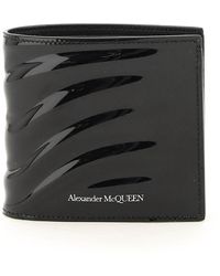 Alexander McQueen Patent Leather Bi-fold Wallet - Black