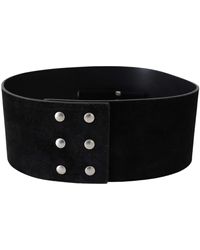 Gianfranco Ferré - Black Leather Wide Silver Logo Design Buckle Belt - Lyst