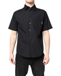 MSGM - Printed Short Sleeves Collared Casual Shirt - Lyst