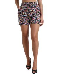 Dolce & Gabbana - Multicolor Floral High Waist Hot Pants Shorts - Lyst