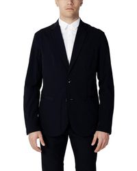 ARMANI EXCHANGE - Blue Cotton Blazer - Lyst