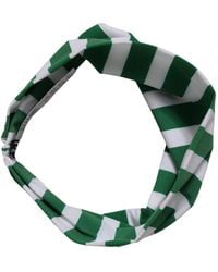 Dolce & Gabbana - Green White Stripes Nylon Head Wrap One Size Headband - Lyst