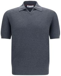 Brunello Cucinelli - Gray Cotton Polo Shirt - Lyst