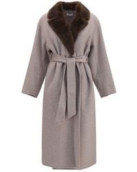 P.A.R.O.S.H. - Beige Wool Oves Aries Coat - Lyst