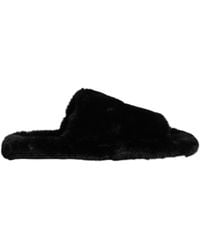 Dolce & Gabbana - Black Polyester Velvet Slides Slipper Shoes - Lyst