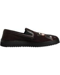 Dolce & Gabbana - Suede Dg Family Slip On Flats Shoes - Lyst