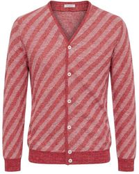 Malo - Red Linen Men Cardigan - Lyst