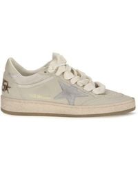 Golden Goose - Beige Calf Leather Bos Taurus Low Top Sneakers - Lyst