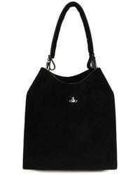 Vivienne Westwood - Black Suede Leather Shoulder Bag - Lyst