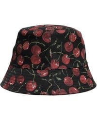 Dolce & Gabbana - Cotton Printed Wide Brim Bucket Hat - Lyst