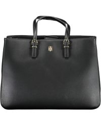 Tommy Hilfiger - Elegant Black Contrast Detail Handbag - Lyst