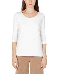 Street One - Cream Cotton Tops & T - Lyst