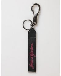 Dolce & Gabbana - Burgundy Polyester Dg Logo Keychain Keyring - Lyst