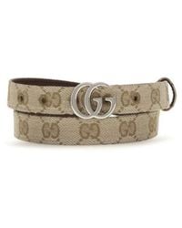 Gucci - Beige Fabric Thin Belt - Lyst
