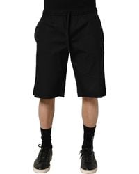 Dolce & Gabbana - Black Cotton Sweatshorts Men Bermuda Shorts - Lyst