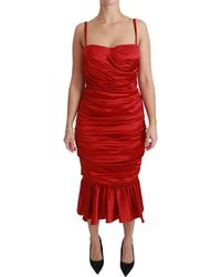 Dolce & Gabbana - Silk Stretch Mermaid Bodycon Dress - Lyst