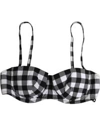Dolce & Gabbana - Dolce & Gabbana Gingham Check Underwire Bikini Top - Lyst