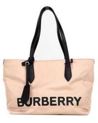 Burberry - Small Rose Logo Branded Econyl Nylon Tote Shoulder Handbag Purse - Lyst