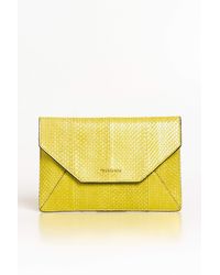 Trussardi - Yellow Leather Clutch Bag - Lyst