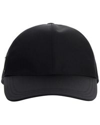 Prada - Black Recycled Polyamide Cap (baseball Hat) - Lyst