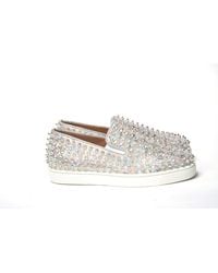 Christian Louboutin - Leather Slip-On Sneaker - Lyst