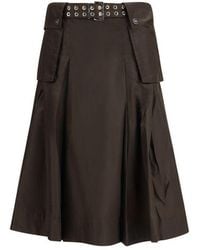 Ganni - Brown Recycled Polyamide Long Skirt - Lyst