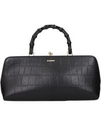 Jil Sander - Black Leather Handbag - Lyst