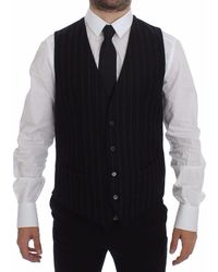 Dolce & Gabbana - Striped Wool Logo Vest Gilet Weste - Lyst