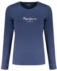 Pepe Jeans - Blue Cotton Tops & T - Lyst