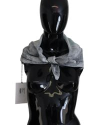 CoSTUME NATIONAL - Gray Print Shawl Foulard Branded Scarf - Lyst
