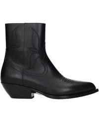 Celine - Stivaletti Leon Donna Pelle Nero - Lyst