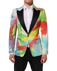 Dolce & Gabbana - Graffiti Sicilia 1 Button Suit Blazer Pl+Se+Wo - Lyst